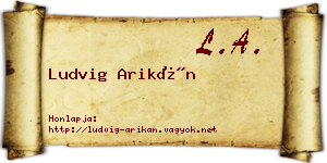 Ludvig Arikán névjegykártya